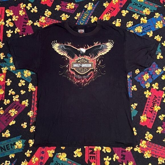 12’ Harley Davidson Phoenix / Gettysburg Front & Back Graphic Tee Shirt / Size L - Picture 1 of 5